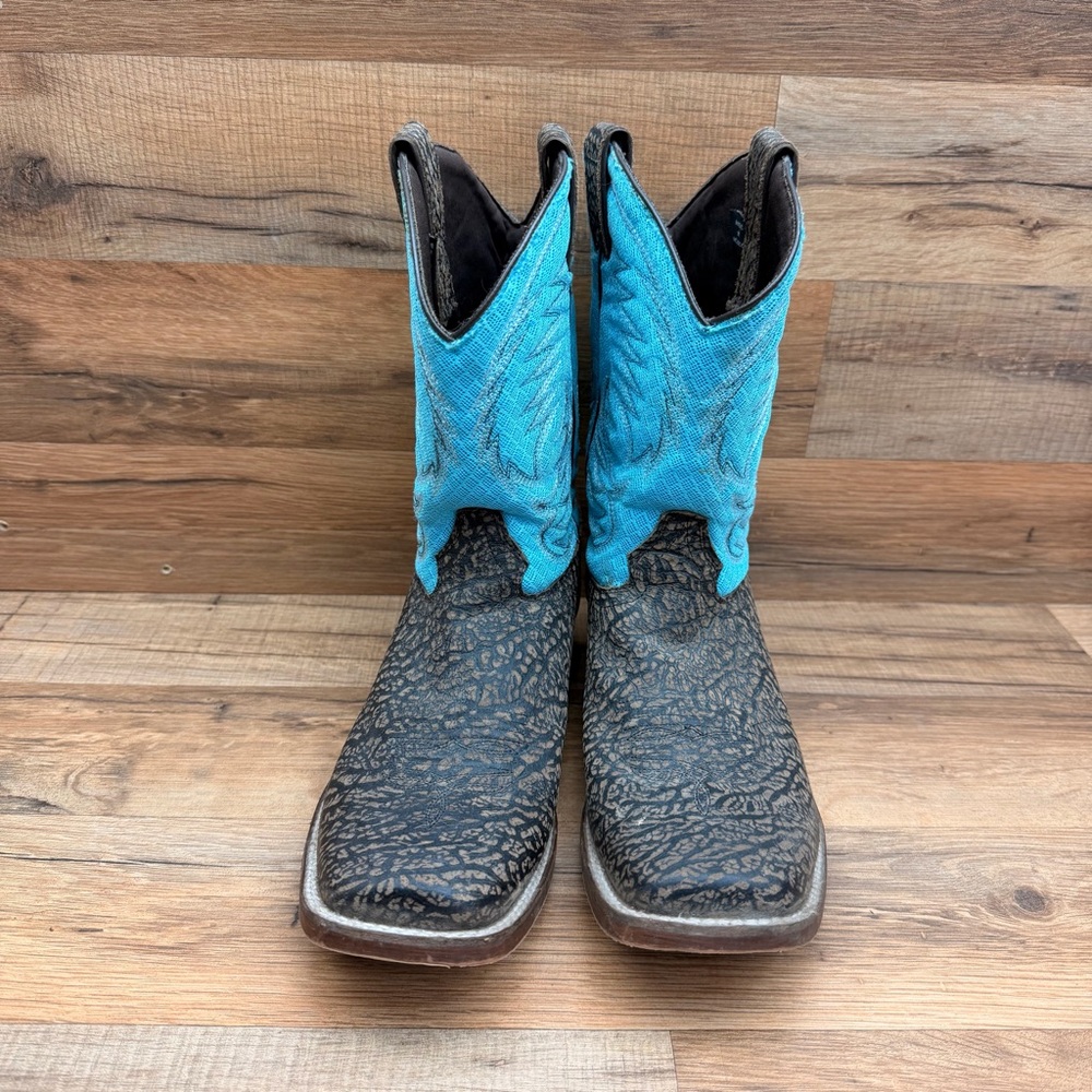 Nocona Boots  size 6Y Fynn Embroidery Square Toe Cowboy Mid Calf Boots - Picture 3 of 9
